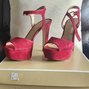 MICHAEL Michael Kors Red Platform Heels